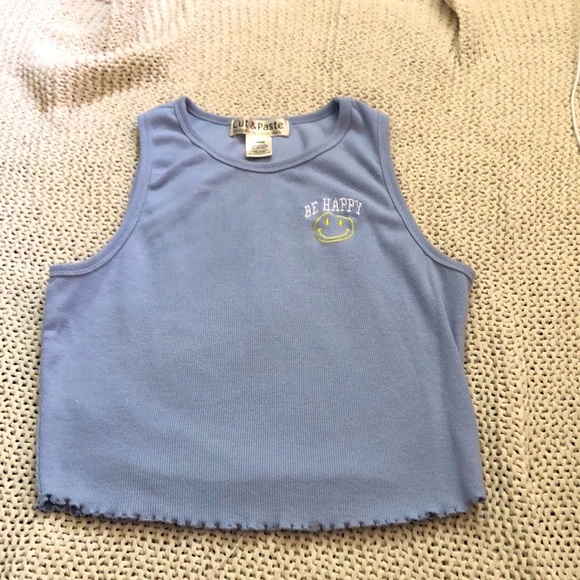 Light Blue Ribbed Tank - Picture 2 of 3